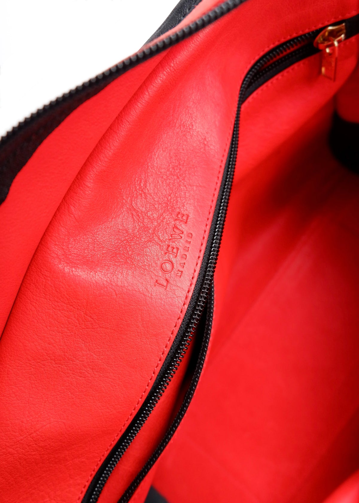 Preowned Loewe Red/Black Suede Amazona Handbag