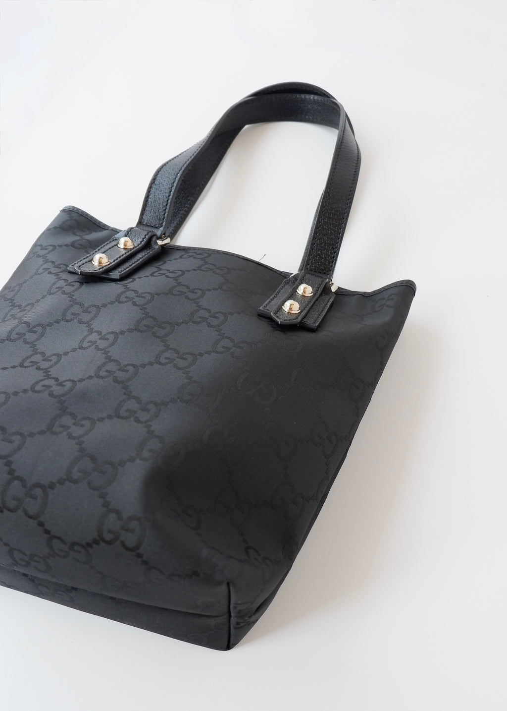 Preowned Gucci Black Large GG Canvas/Leather Shoulder Tote