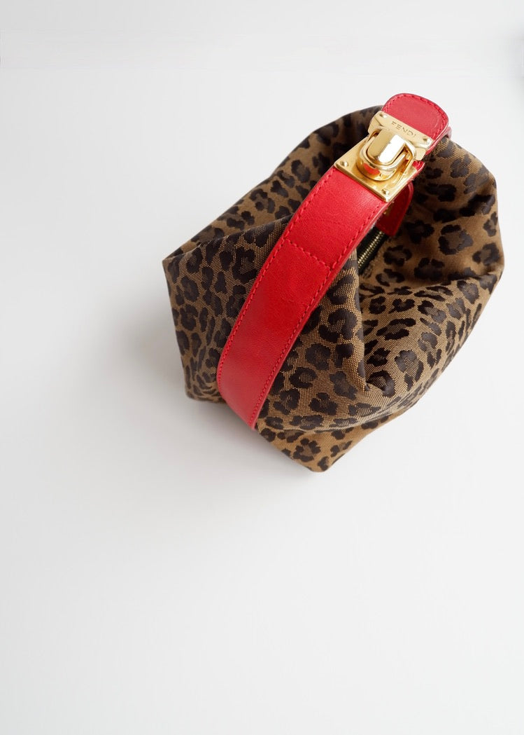 Authentic Preowned Vintage Fendi Animal Print Hand Pouch
