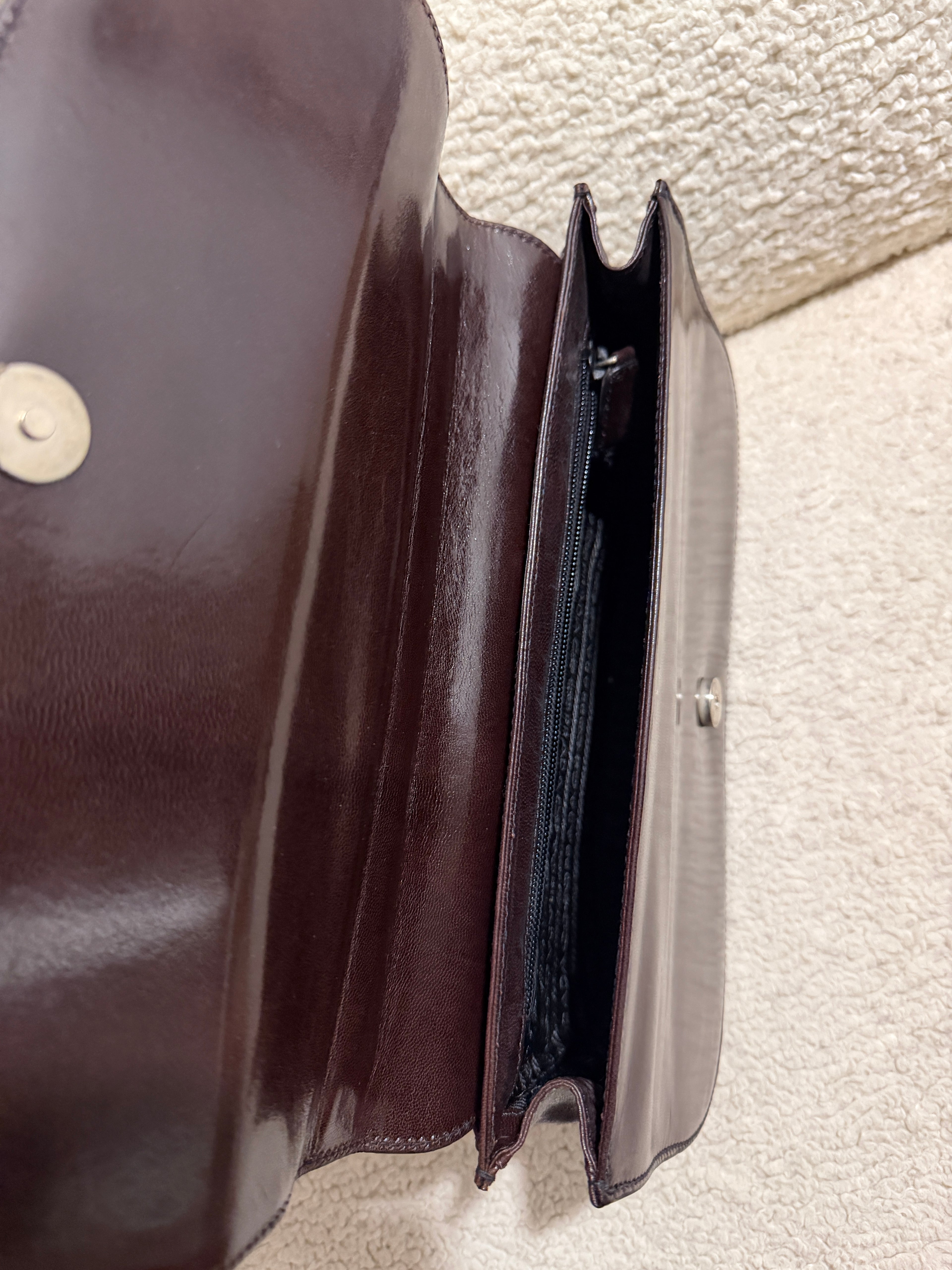 Authentic Preowned Vintage Prada Brown Leather Top Handle Bag