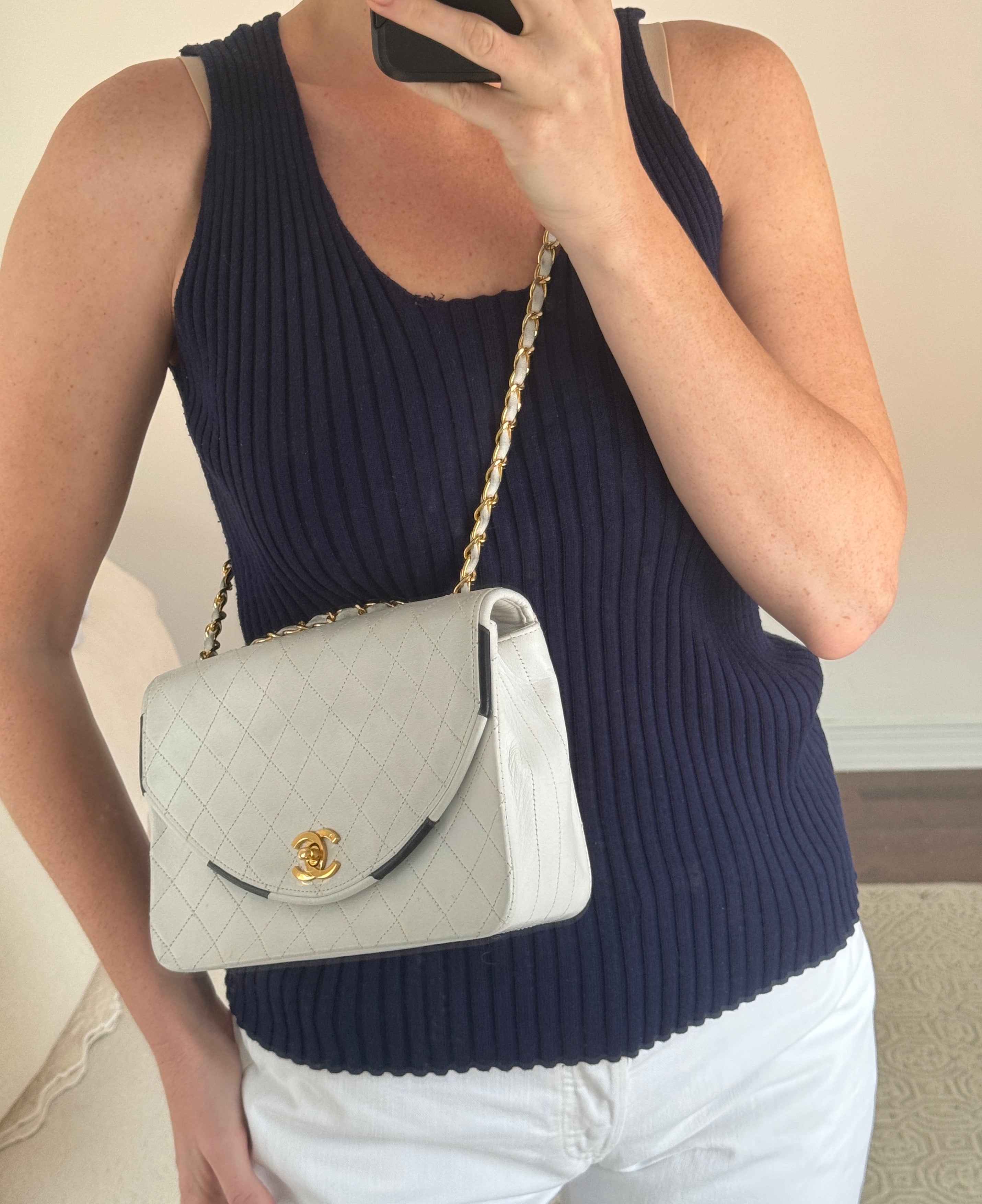 Authentic Preowned Vintage Chanel White Single Flap Bag - GHW